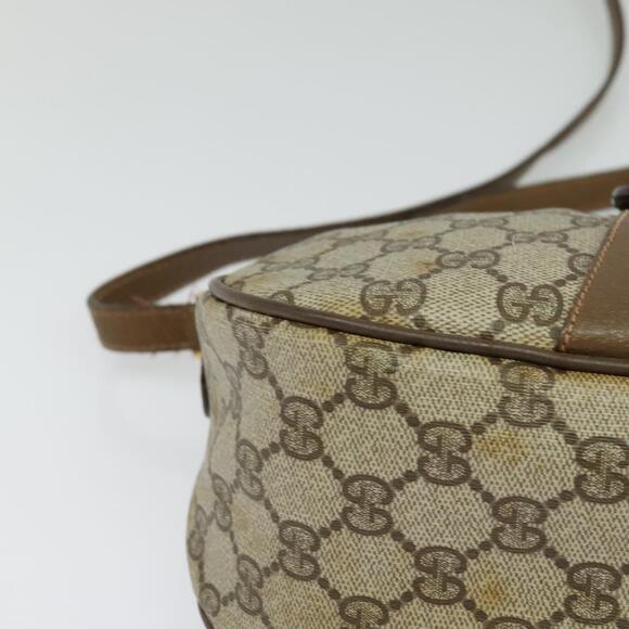 GUCCI GG Supreme Web Sherry Line Bag Pvc Brown Gold 89 02 032 - Picture 10 of 16